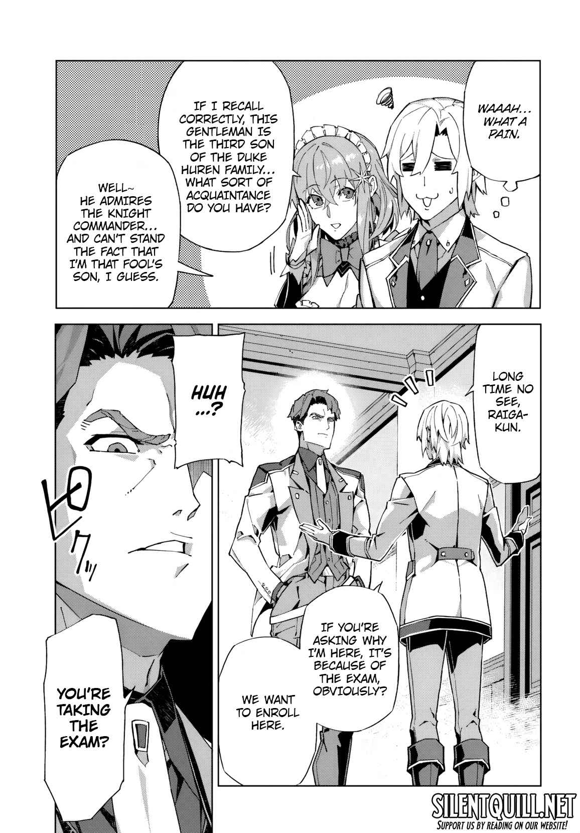 Kamen no Kuro Kishi. Shoutai Bareta no de Mou Gakuen de Musou Suru - chapter-1 - Page 13