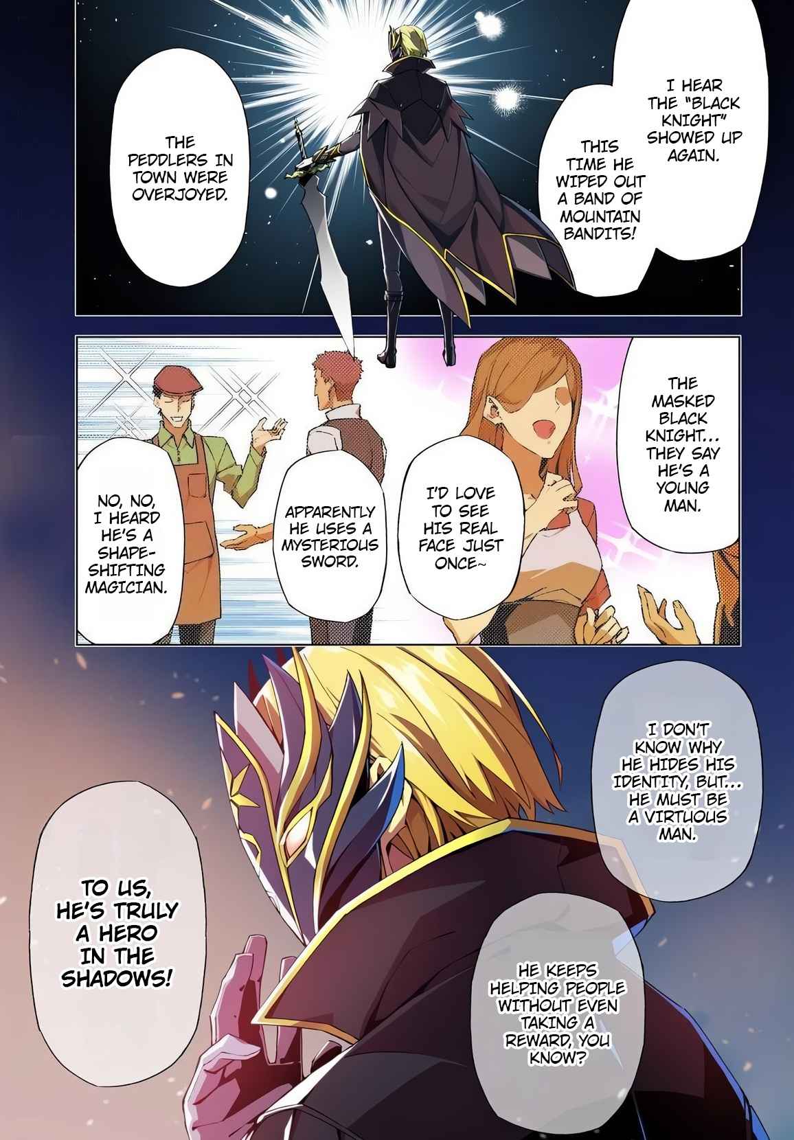 Kamen no Kuro Kishi. Shoutai Bareta no de Mou Gakuen de Musou Suru - chapter-1 - Page 2