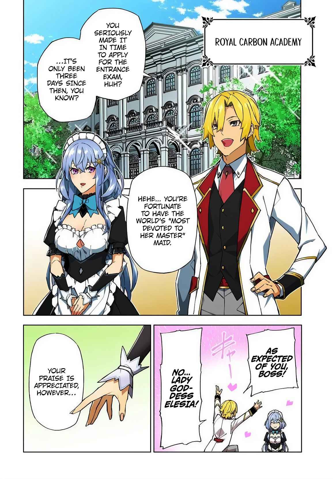 Kamen no Kuro Kishi. Shoutai Bareta no de Mou Gakuen de Musou Suru - chapter-1 - Page 4