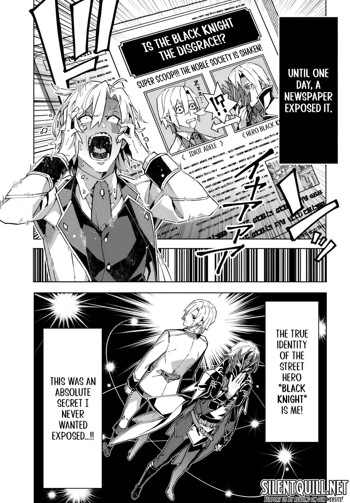 Kamen no Kuro Kishi. Shoutai Bareta no de Mou Gakuen de Musou Suru - chapter-1 - Page 9