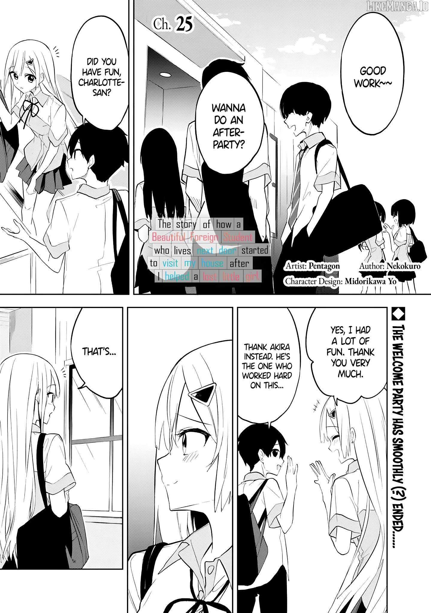 Maigo ni Natteita Youjo wo Tasuketara, Otonari ni Sumu Bishoujo Ryuugakusei ga Ie ni Asobi ni Kuru you ni Natta Ken ni Tsuite - chapter-25 - Page 1